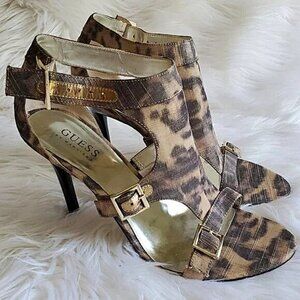 Guess by Marciano Leopard Print Sexy Heel Shoes SZ 8